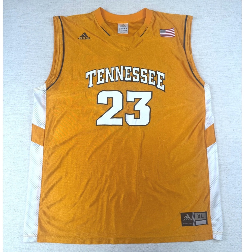 Vintage Adidas Tennessee Volunteers Basketball Jersey Mens XL Orange #23 V-Neck